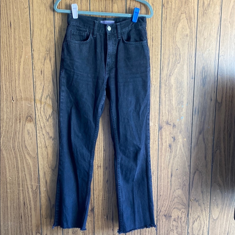 Mango Black Straight Leg Jeans High-Rise